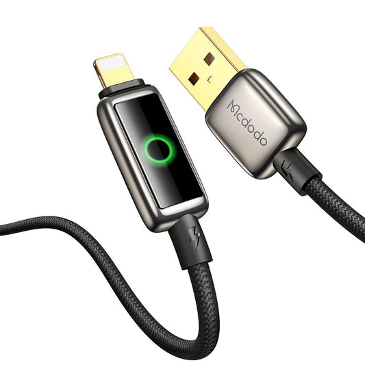 USB-A - Lightning McDodo CA-6590 Auto Power Off -data- ja latauskaapeli, 18W, 1.2m, Musta