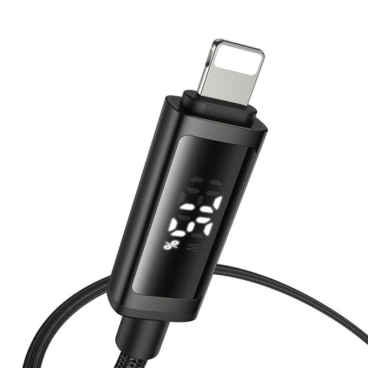 USB-A - Lightning McDodo CA-7970 Display -data- ja latauskaapeli, 18W, 1.2m, Musta