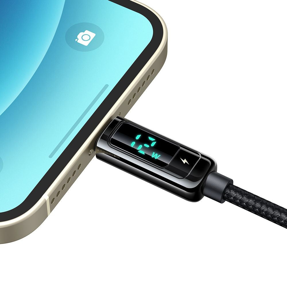 USB-A - Lightning McDodo CA-9940 Display -data- ja latauskaapeli, 12W, 1.2m, Musta