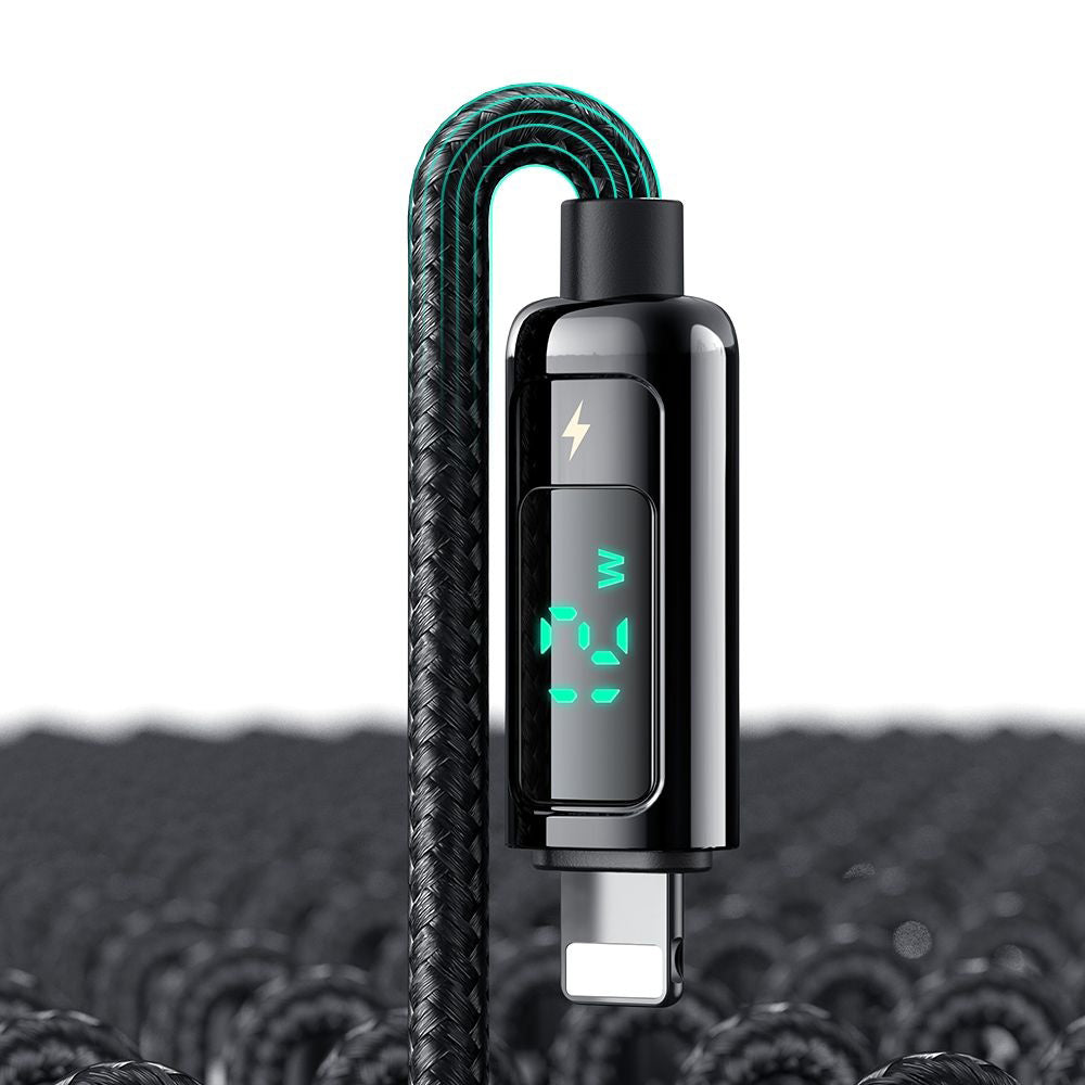 USB-A - Lightning McDodo CA-9940 Display -data- ja latauskaapeli, 12W, 1.2m, Musta