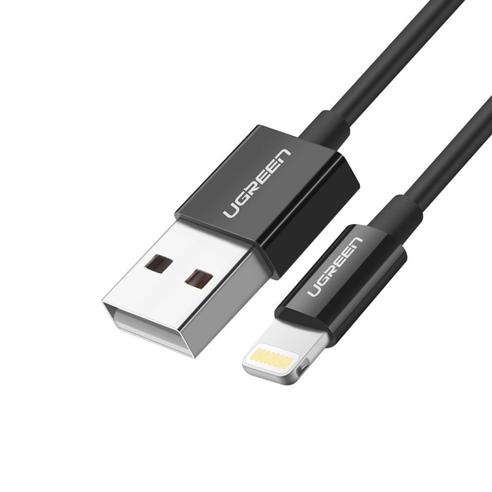 USB-A - Lightning UGREEN 80823 Data- ja latauskaapeli, 18W, 2m, Musta