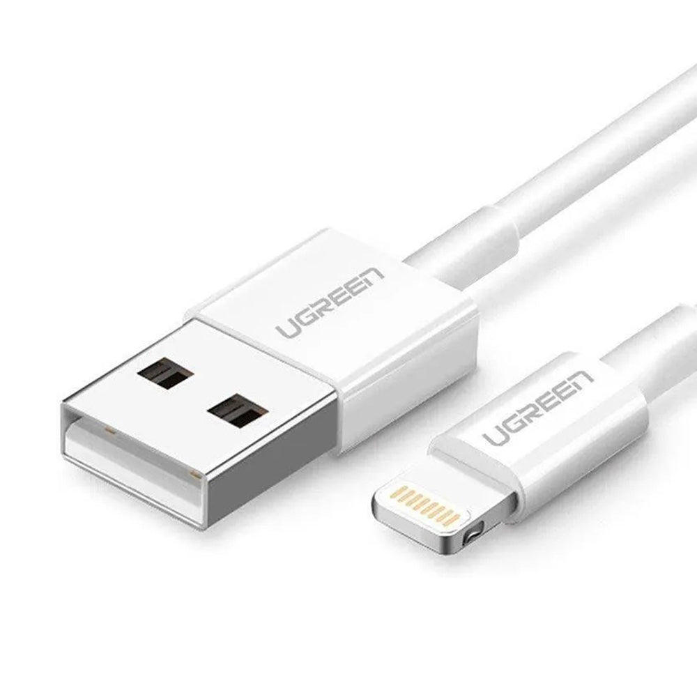 USB-A - Lightning UGREEN US155 (20728) Data- ja Latauskaapeli, 18W, 1m, Valkoinen