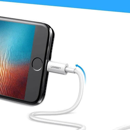 USB-A - Lightning UGREEN US155 (20730) Data- ja Latauskaapeli, 18W, 2m, Valkoinen