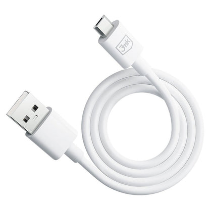 USB-A - microUSB 3MK Hyper -data- ja latauskaapeli, 18W, 1.2m, Valkoinen