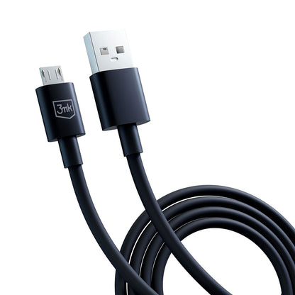 USB-A - microUSB 3MK Hyper -data- ja latauskaapeli, 18W, 1.2m, Musta