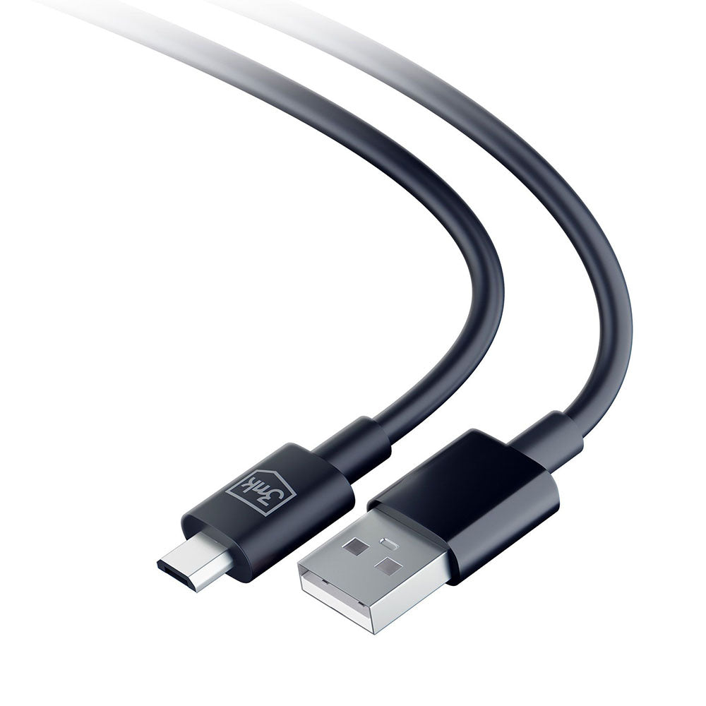 USB-A - microUSB 3MK Hyper -data- ja latauskaapeli, 18W, 1.2m, Musta