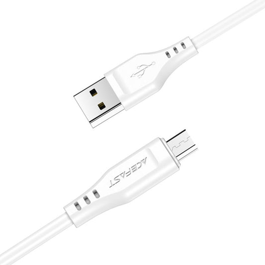 USB-A - microUSB Acefast C3-09 -data- ja latauskaapeli, 18W, 1.2m, Valkoinen