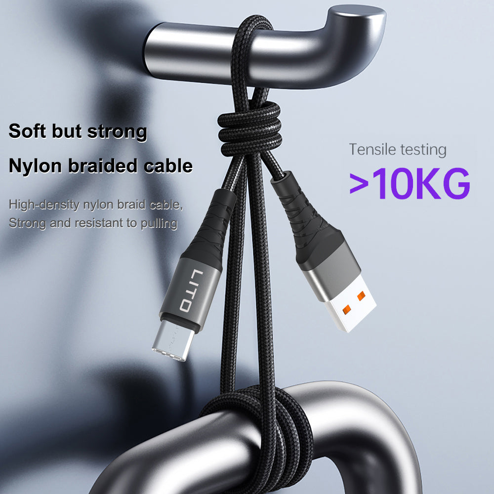 Data- ja latauskaapeli USB-A - microUSB Lito LD08V, 18W, 1m, Musta
