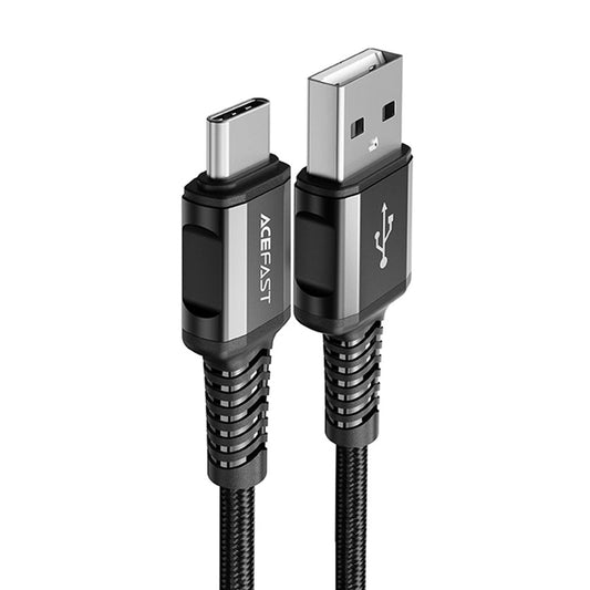 USB-A - USB-C Acefast C1-04 -data- ja latauskaapeli, 18W, 1.2m, Musta