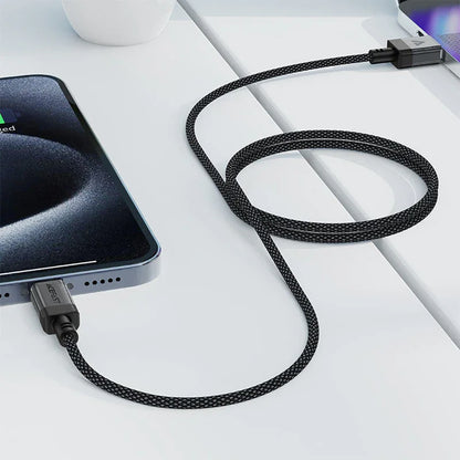 USB-A - USB-C Acefast C12-04 -data- ja latauskaapeli, 18W, 1.2m, Musta