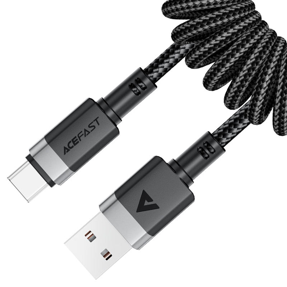 USB-A to USB-C Acefast C14-04 Data and Charging Cable, 18W, 1.2m, Black