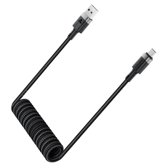 USB-A - USB-C Acefast C14-04 -data- ja latauskaapeli, 18W, 1.2m, Musta