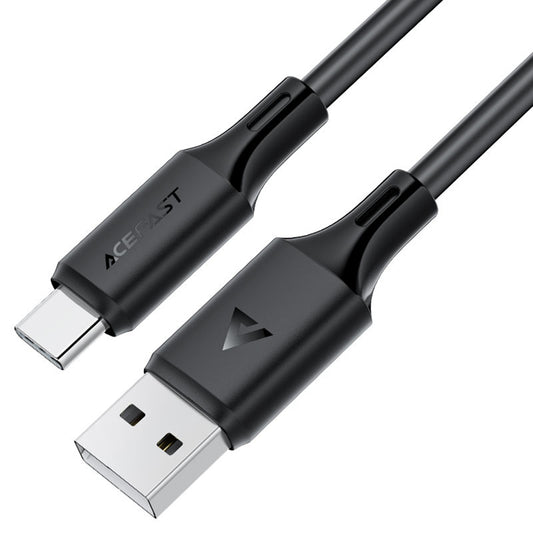 USB-A - USB-C Acefast C17-04 -data- ja latauskaapeli, 18W, 1.2m, Musta