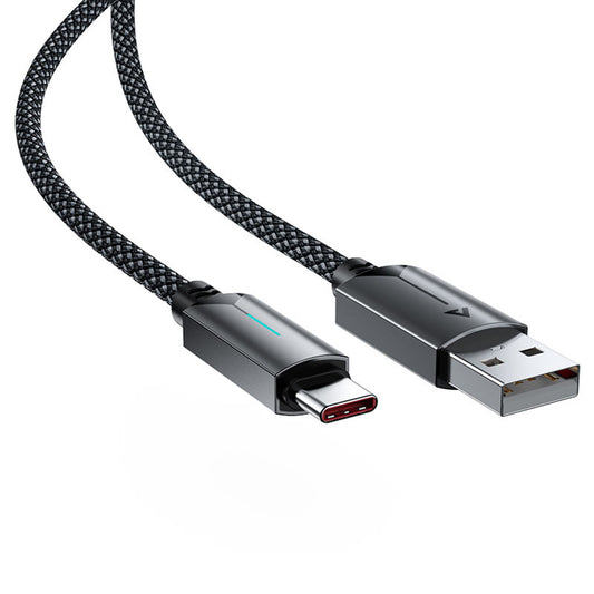 USB-A - USB-C Acefast C19-04 -data- ja latauskaapeli, 18W, 1.2m, Musta