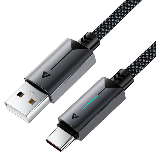 USB-A - USB-C Acefast C19-04 -data- ja latauskaapeli, 18W, 1.2m, Musta