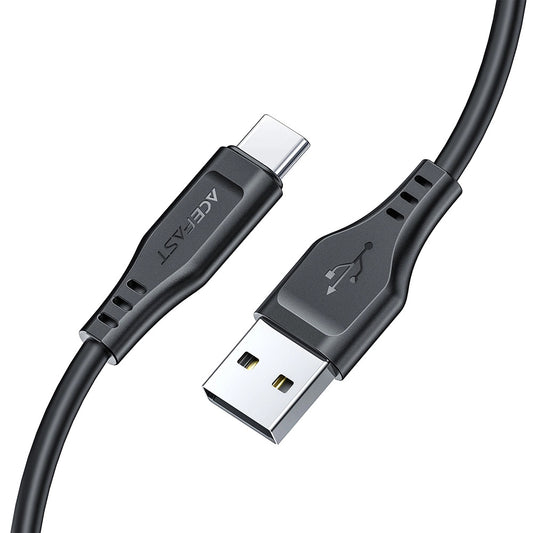 USB-A to USB-C Data and Charging Cable Acefast C3-03, 60W, 1.2m, Black