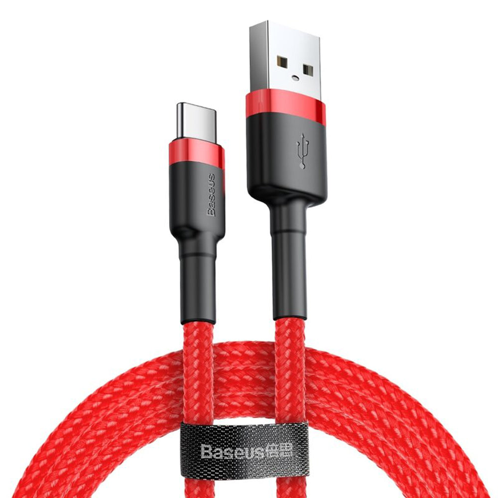 USB-A - USB-C Baseus Cafule -data- ja latauskaapeli, 18W, 3m, Punainen CATKLF-U09