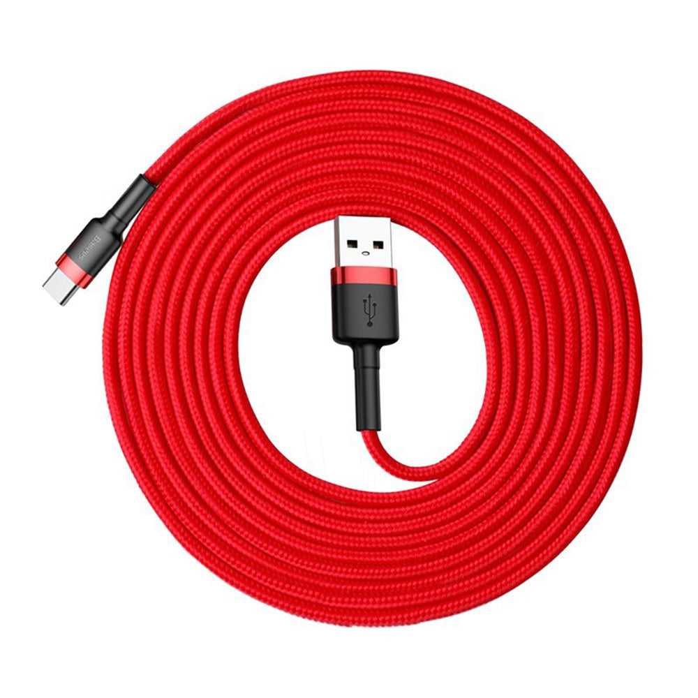 USB-A - USB-C Baseus Cafule -data- ja latauskaapeli, 18W, 3m, Punainen CATKLF-U09