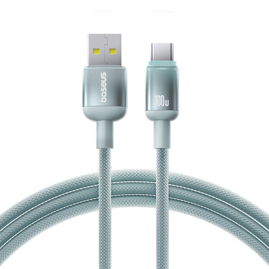 USB-A - USB-C Baseus Discolor Data- ja Latauskaapeli, 100W, 2m, Sinivihreä E0418500