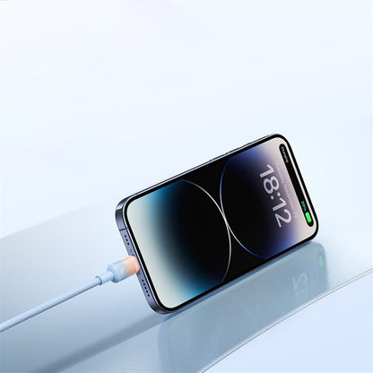 Baseus Discolor USB-A - USB-C Data- ja Latauskaapeli, 100W, 2m, Hopea E0420700
