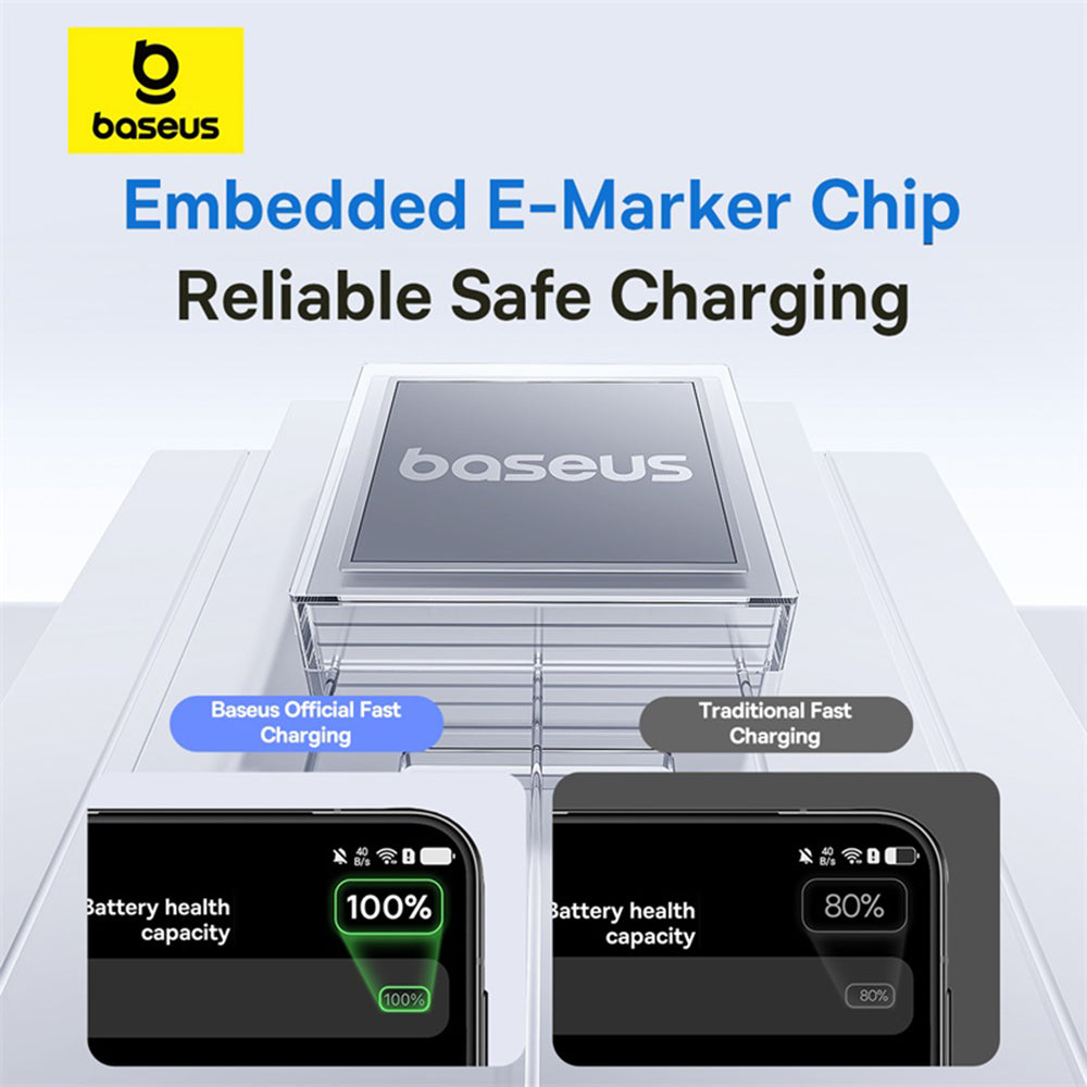 USB-A - USB-C Baseus Display 2 -data- ja latauskaapeli, 100W, 1m, Violetti P10382701511-00