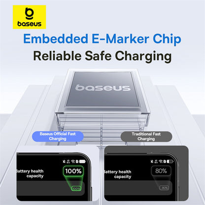 USB-A - USB-C Baseus Display 2 -data- ja latauskaapeli, 100W, 1m, Violetti P10382701511-00