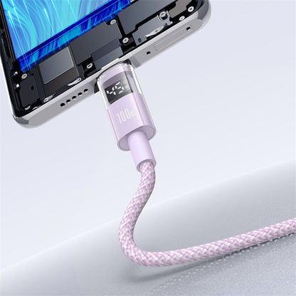 USB-A - USB-C Baseus Display 2 -data- ja latauskaapeli, 100W, 1m, Violetti P10382701511-00
