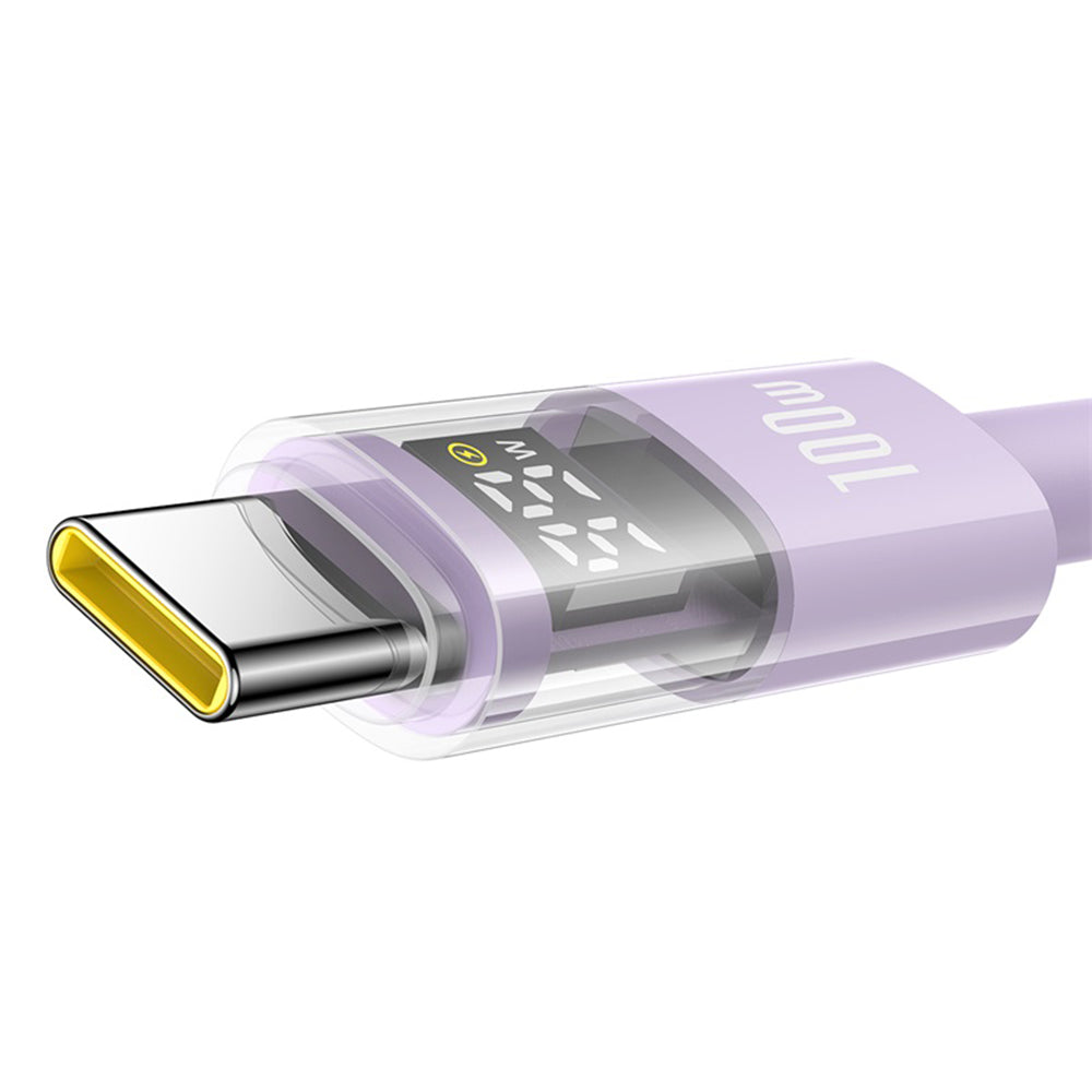 USB-A - USB-C Baseus Display 2 -data- ja latauskaapeli, 100W, 2m, Violetti P10382701511-01