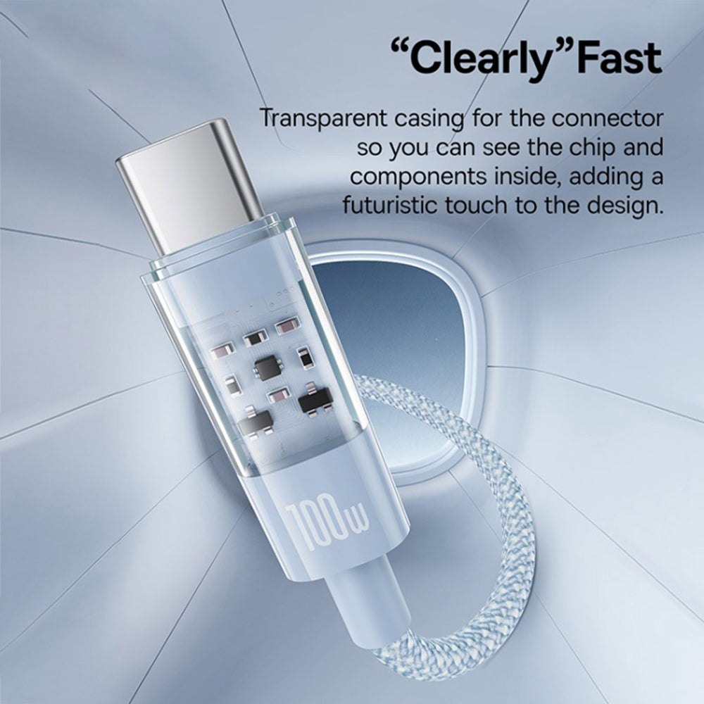 Data- ja latauskaapeli USB-A - USB-C Baseus Gem, 100W, 1m, Sininen P10373002311-00