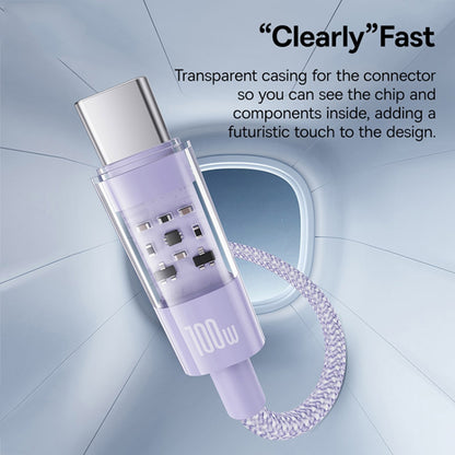 Data- ja latauskaapeli USB-A - USB-C Baseus Gem, 100W, 1m, Violetti P10373002511-00