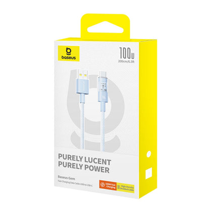 USB-A - USB-C Baseus Gem -data- ja latauskaapeli, 100W, 2m, sininen P10373002311-01