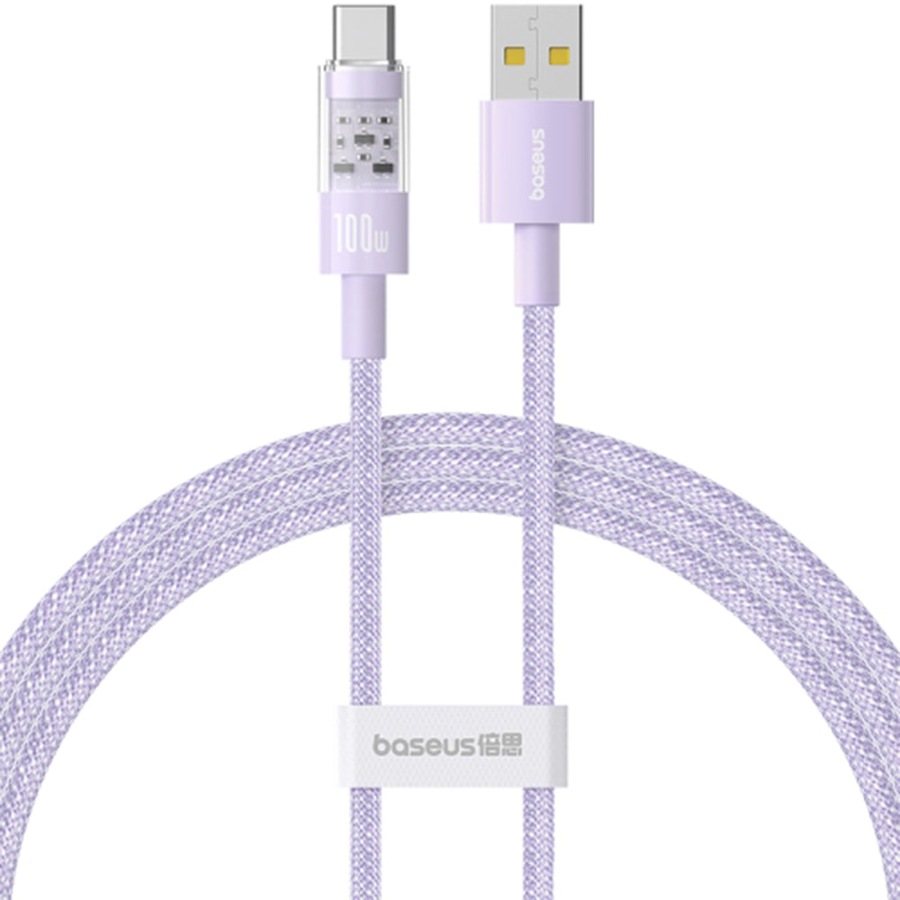 USB-A - USB-C Baseus Gem -data- ja latauskaapeli, 100W, 2m, Violetti P10373002511-01