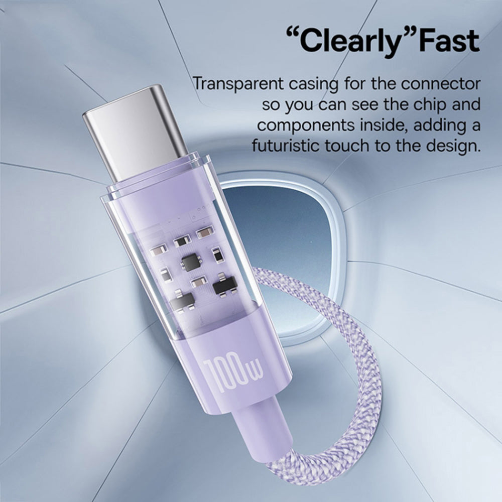 USB-A - USB-C Baseus Gem -data- ja latauskaapeli, 100W, 2m, Violetti P10373002511-01