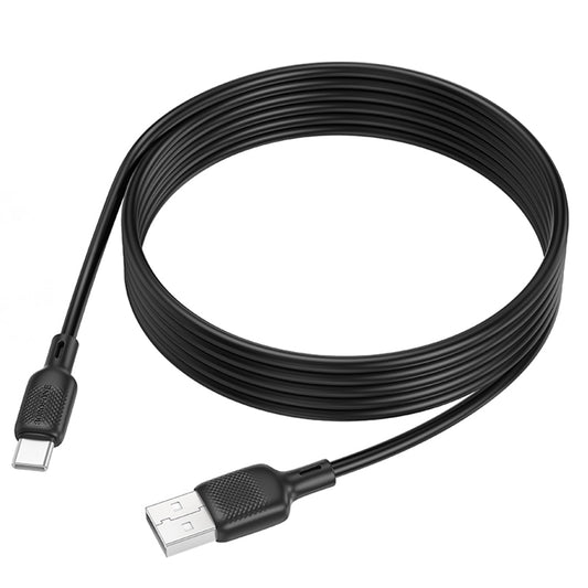 USB-A - USB-C Borofone BX113 Lenny -data- ja latauskaapeli, 18W, 2m, Musta