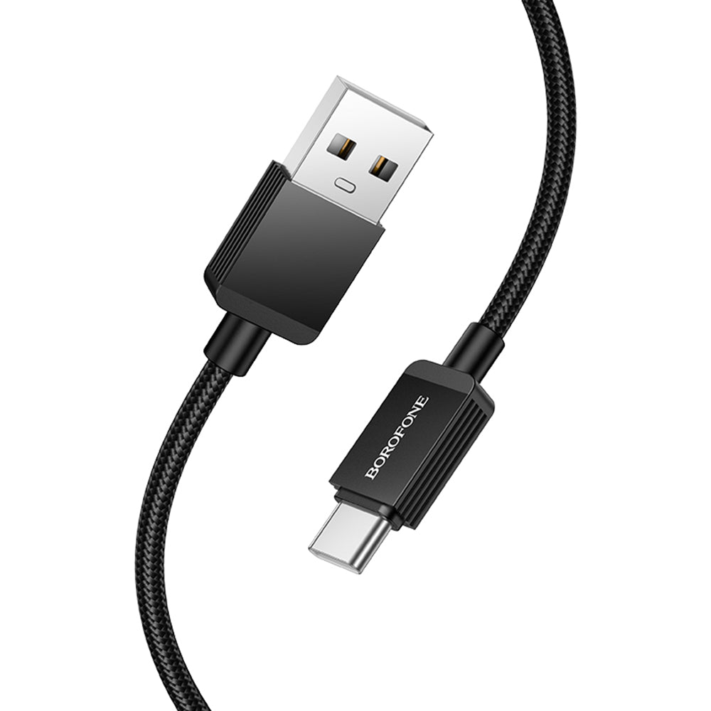 USB-A - USB-C Borofone BX120 Placer -data- ja latauskaapeli, 18W, 1m, Musta