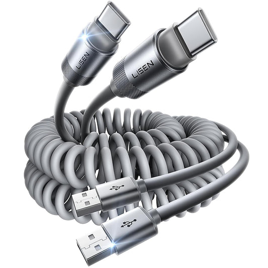 USB-A - USB-C Lisen L114 tiedonsiirto- ja latauskaapeli, 15W, 1m, harmaa YL0125030001