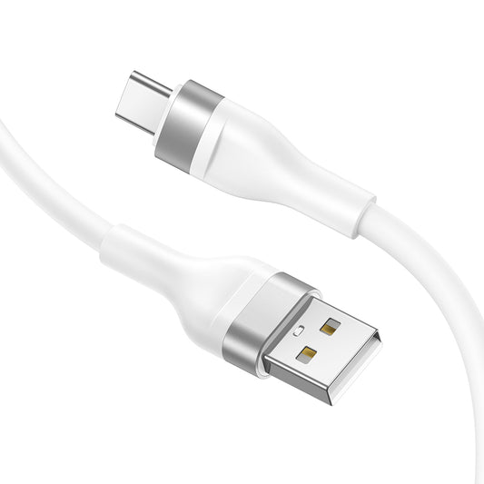 USB-A - USB-C Lito LD02C Data- ja Latauskaapeli, 18W, 1.2m, Valkoinen