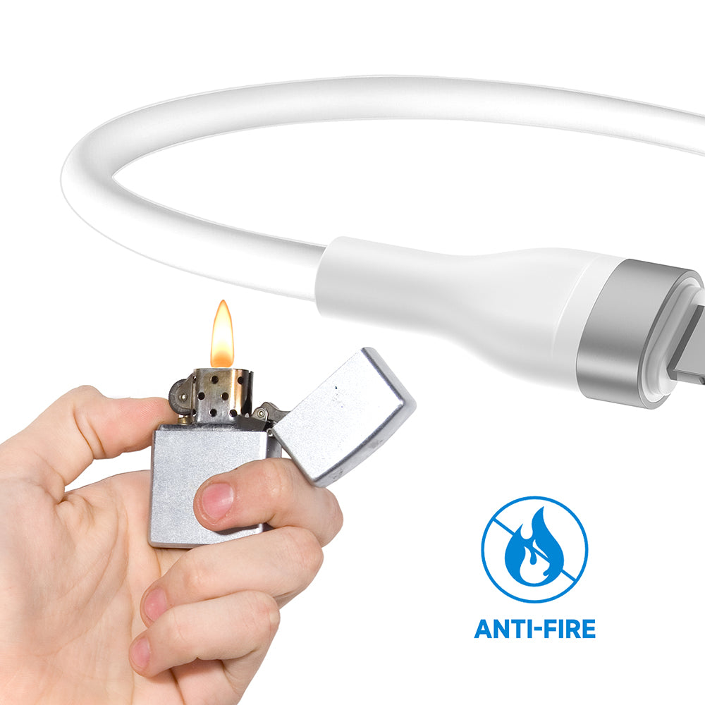 USB-A - USB-C Lito LD02C Data- ja Latauskaapeli, 18W, 1.2m, Valkoinen