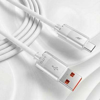 USB-A - USB-C Lito LD07 Data- ja Latauskaapeli, 18W, 1m, Valkoinen