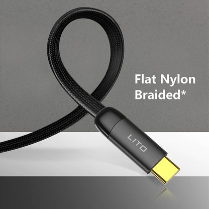 USB-A - USB-C Lito LD11C, 18W, 1m, musta data- ja latauskaapeli