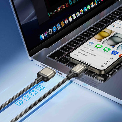 USB-A - USB-C Lito LD17 -data- ja latauskaapeli, 18W, 1m, Musta