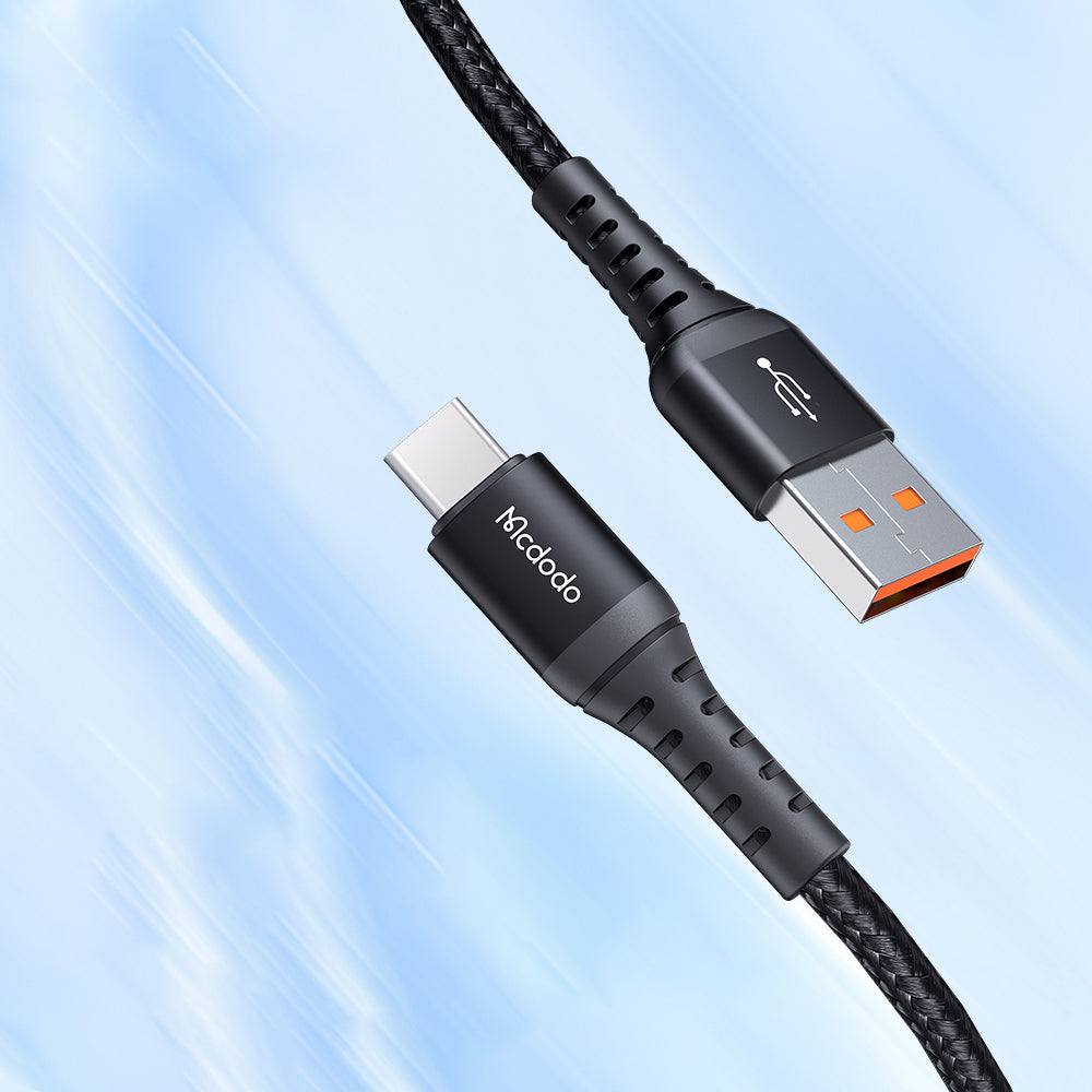 USB-A - USB-C McDodo CA-2271, 18W, 1m, Musta Data- ja Latauskaapeli