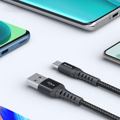 USB-A - USB-C McDodo CA-2271, 18W, 1m, Musta Data- ja Latauskaapeli