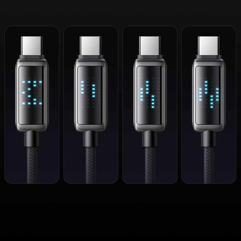 USB-A - USB-C McDodo CA-2350 Display -data- ja latauskaapeli, 100W, 1.2m, Musta