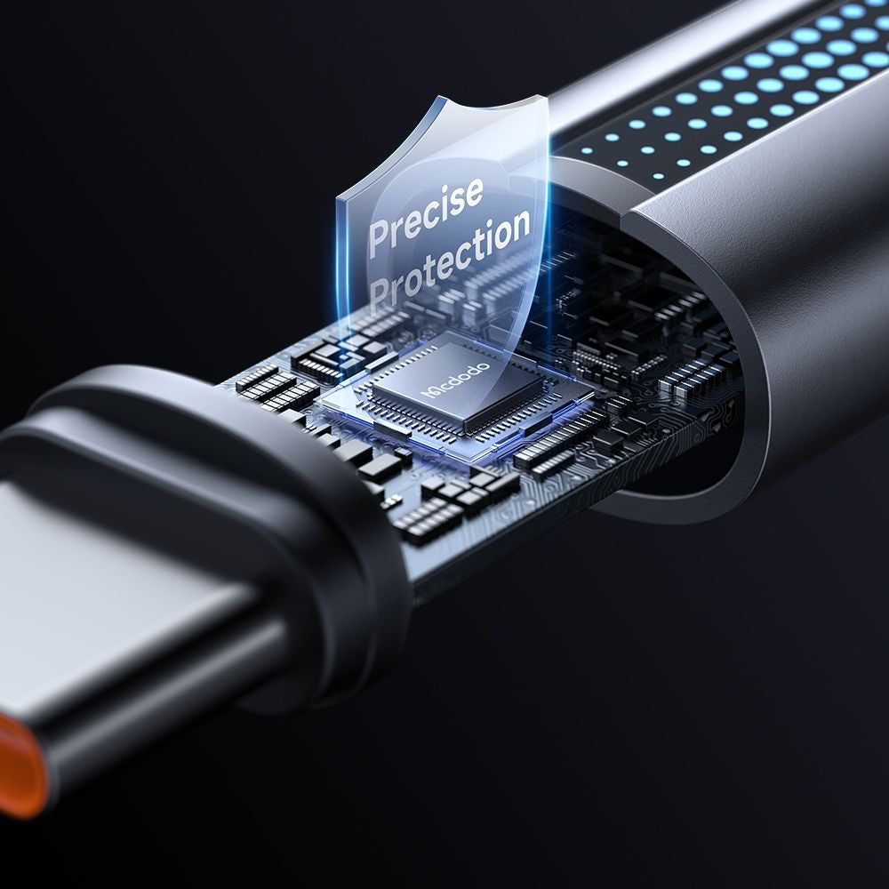 USB-A - USB-C McDodo CA-5180 Data- ja latauskaapeli, 100W, 1.2m, Musta