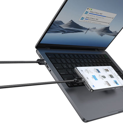 USB-A - USB-C McDodo CA-5650 itsestään käämittyvä data- ja latauskaapeli, 66W, 1.2m, Musta