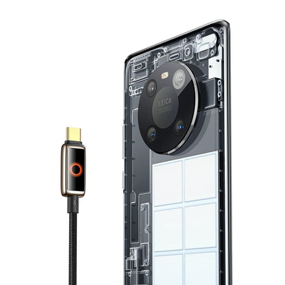 USB-A - USB-C McDodo CA-6650 Auto Power Off -data- ja latauskaapeli, 100W, 1.2m, Musta