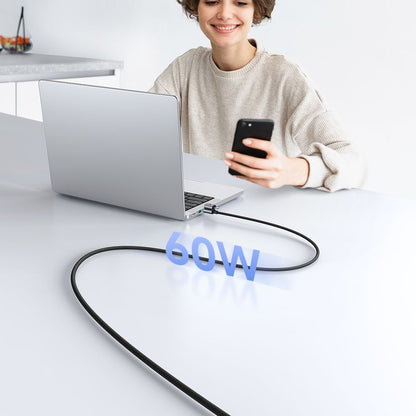 USB-A / USB-C tiedonsiirto- ja latauskaapeli - USB-C / Lightning McDodo CA-6560, 60W, 1,2m, Musta