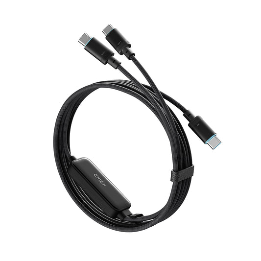 USB-C-tietojen ja latauksen kaapeli - 2 x USB-C Cuktech C2C615, 140W, 1,5m, Musta CKC2C615GLBK