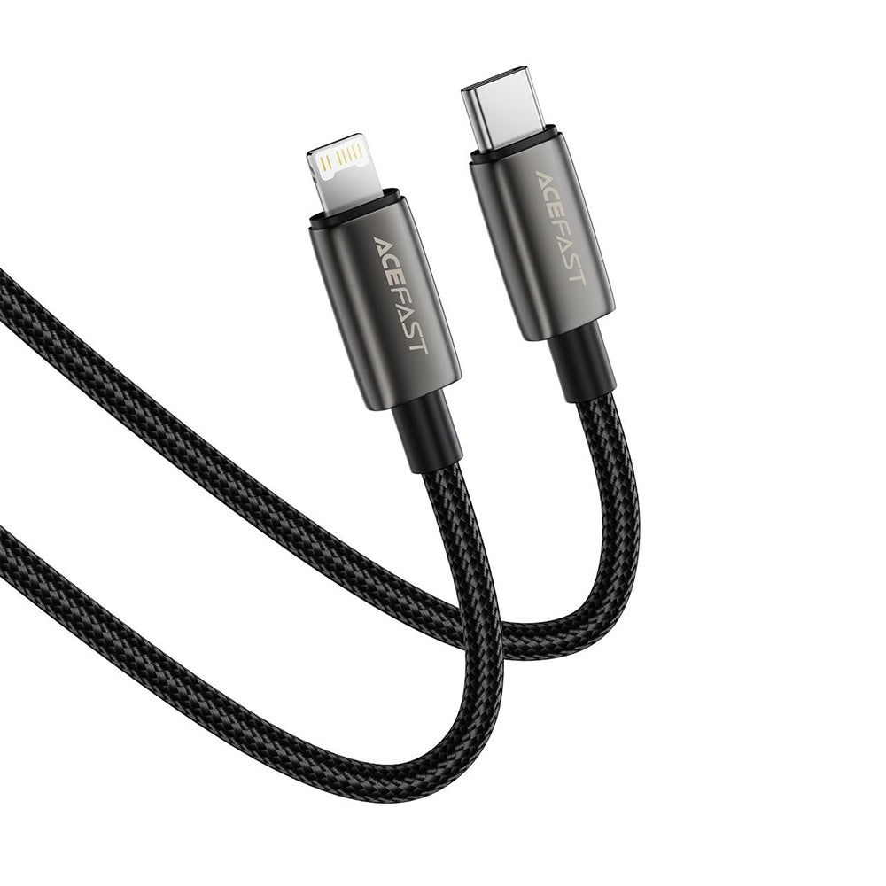 USB-C - Lightning Acefast C23-01 -data- ja latauskaapeli, 30W, 1.2m, Musta